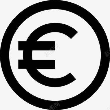 硬币货币欧元欧元金融财务图标图标