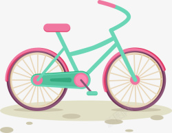 蓝粉色自行车素材
