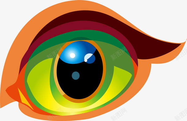 抽象彩色眼睛图案矢量图ai免抠素材_新图网 https://ixintu.com 图案 彩色眼睛 抽象 矢量图