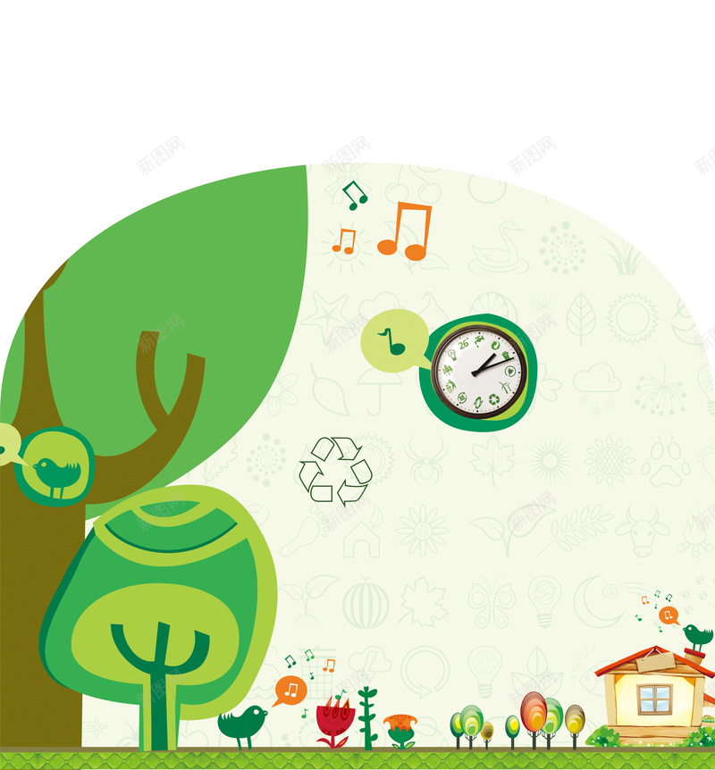 植树节卡通手绘海报背景cdr设计背景_新图网 https://ixintu.com 卡通 大树 扁平 手绘 植树 植树节 海报 绿色 背景 闹钟