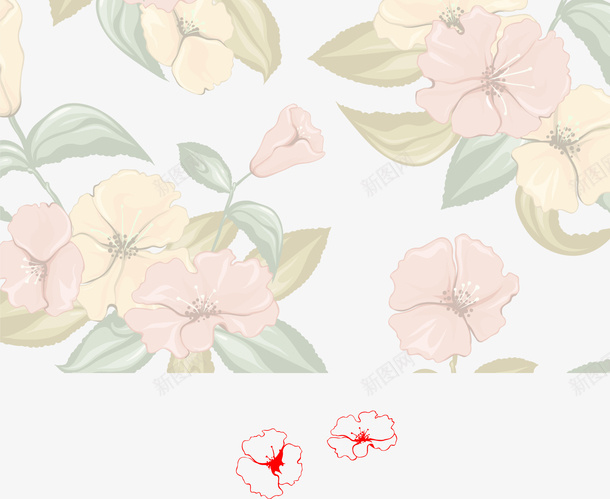 彩色花矢量图ai免抠素材_新图网 https://ixintu.com 包装 包装素材 底纹 植物 水彩花卉 矢量素材 矢量花 花 装饰花 矢量图