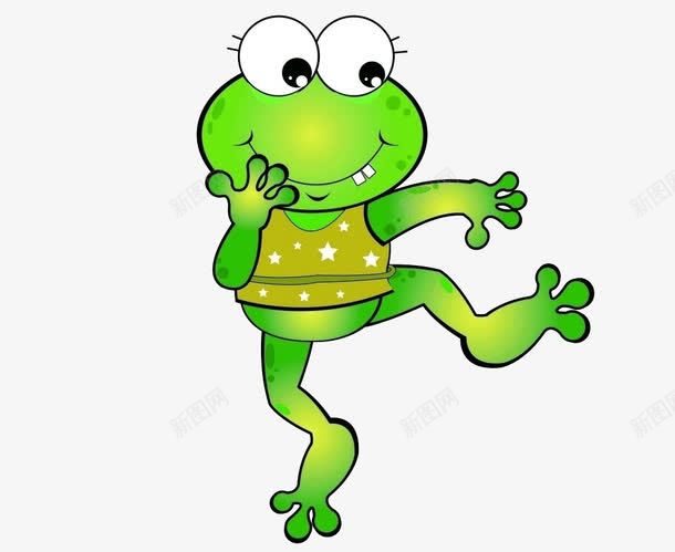 绿色大眼睛青蛙在跳舞png免抠素材_新图网 https://ixintu.com 大眼睛 绿色青蛙 跳舞 长腿