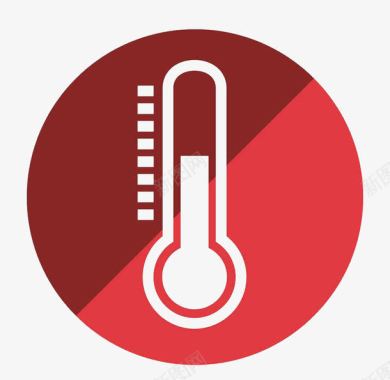红色卡通温度图标图标