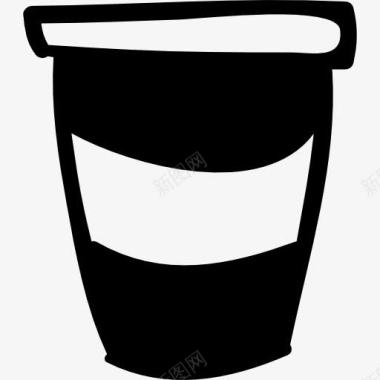 塑料咖啡杯图标图标