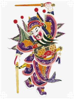 保护神中国风门神挂画高清图片
