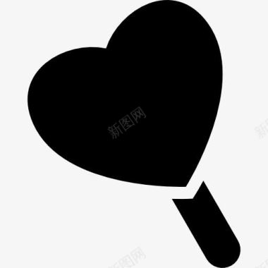 雪糕棒与心的形状图标图标