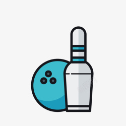 保龄球运动图标卡通保龄球运动用具标矢量图图标高清图片
