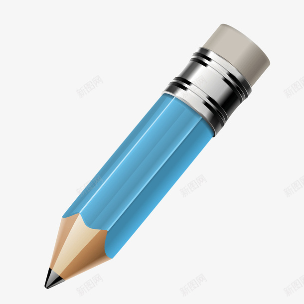 蓝色质感铅笔画笔矢量图ai免抠素材_新图网 https://ixintu.com 画笔 蓝色 质感 铅笔 铅笔质感 矢量图
