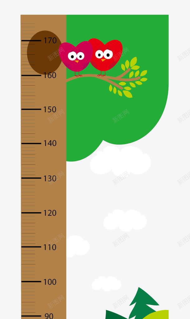 身高尺子矢量图eps免抠素材_新图网 https://ixintu.com 儿童身高尺子 卡通 树 身高尺子 矢量图