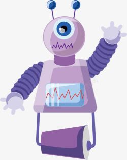 紫色的机器人素材