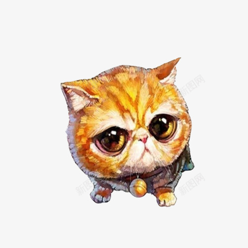 大脸猫手绘片png免抠素材_新图网 https://ixintu.com 可爱 大脸猫 手绘画 猫 黄猫