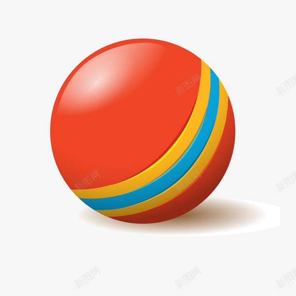 卡通红色的玩具皮球矢量图ai免抠素材_新图网 https://ixintu.com 卡通 沙滩 海边 玩具设计 皮球设计 红色 矢量图