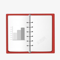 红色活页图书项目统计矢量图素材