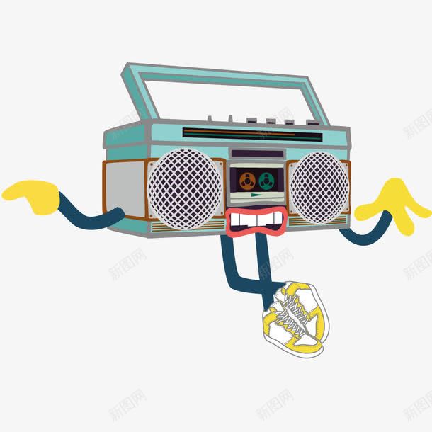无线电收音机png免抠素材_新图网 https://ixintu.com 卡通 手绘 插画 收音机 无线电