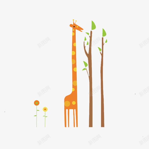 儿童装饰画png免抠素材_新图网 https://ixintu.com 儿童 图案 装饰画 长颈鹿