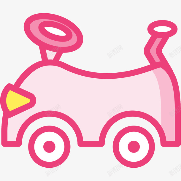 粉色手绘玩具车元素矢量图图标eps_新图网 https://ixintu.com 卡通 可爱 图标 扁平化 手绘 玩具 粉色 轮子 矢量图