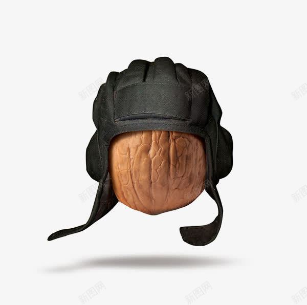 带着黑色头盔的核桃png免抠素材_新图网 https://ixintu.com 头盔 核桃 黑色
