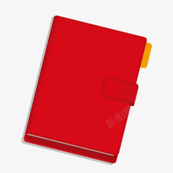 红色笔记本矢量图素材