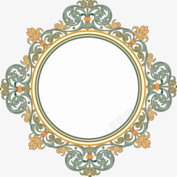 复古花纹镜子边框图案素材