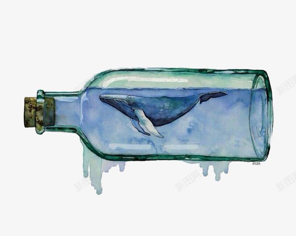 蓝色许愿瓶png免抠素材_新图网 https://ixintu.com 创意设计 图案设计 瓶子 蓝色 许愿瓶