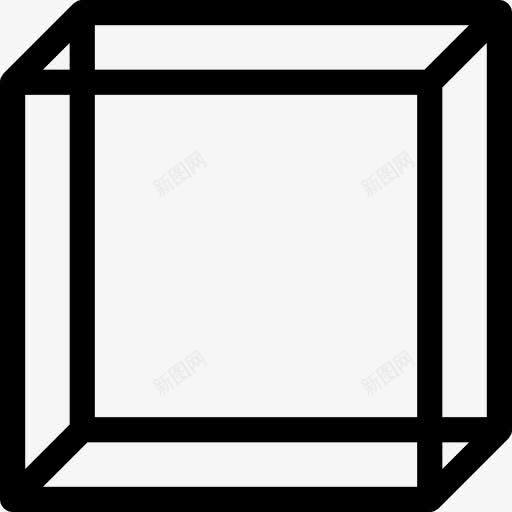 透明的立方体图标png_新图网 https://ixintu.com 几何 几何多边形 广场 形状