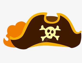 手绘加勒比海盗帽子png免抠素材_新图网 https://ixintu.com 手绘 海盗帽子 骨架 骷髅