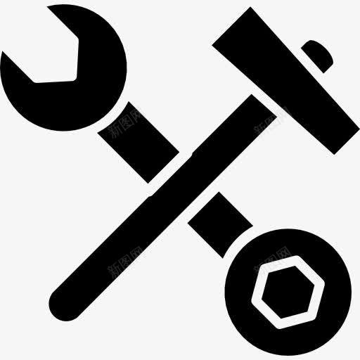 扳手双面锤在跨图标png_新图网 https://ixintu.com 侧 修理工具 双 工具 工具和用具 扳手 轮廓 锤