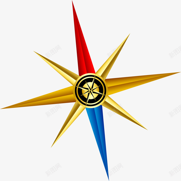 卡通指南针八角星矢量图ai免抠素材_新图网 https://ixintu.com 免抠 免费PNG 免费下载 八角星 指南针 旅游 矢量图