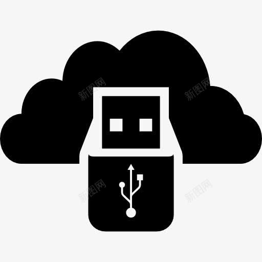 闪存驱动器和云存储图标png_新图网 https://ixintu.com 云 云存储 存储 存储驱动器 接口 闪存