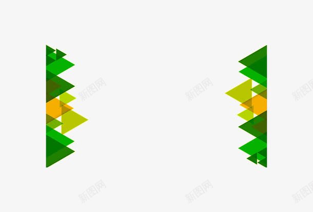 绿色三角形PPT元素png免抠素材_新图网 https://ixintu.com 