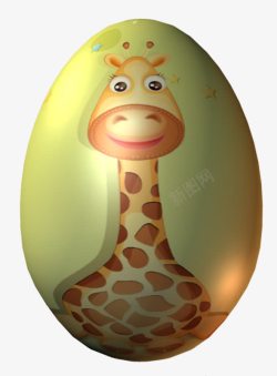 长颈鹿图案鸡蛋素材
