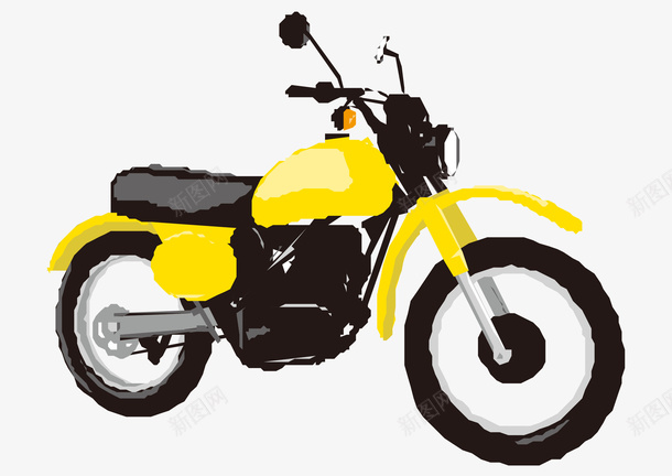 卡通手绘黄色男装摩托车矢量图ai免抠素材_新图网 https://ixintu.com 卡通的摩托车 手绘的摩托车 男装的摩托车 矢量的交通工具 黄色的摩托车 矢量图