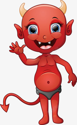 红色的小恶魔可爱红色恶魔矢量图高清图片