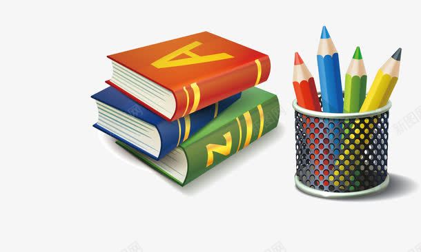 铅笔和书籍png免抠素材_新图网 https://ixintu.com 书籍 学习 知识 铅笔