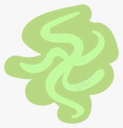 水彩卡通绿色芥末素材