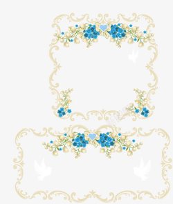 蓝色婚礼花卉素材