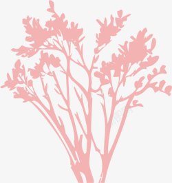 粉色植物剪影素材