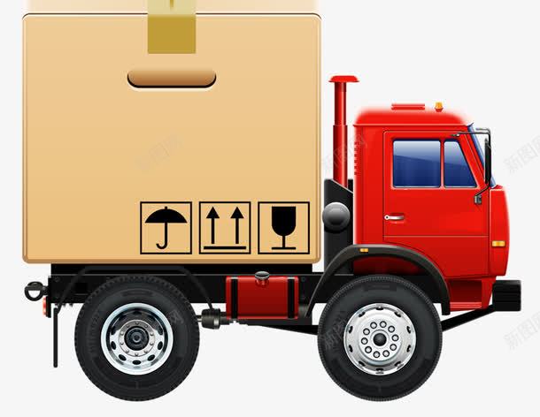 装货物的大卡车png免抠素材_新图网 https://ixintu.com 卡车 装货物 车 车头