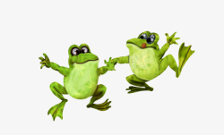 两只青蛙两只跳舞青蛙高清图片