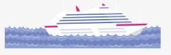 海面行驶的卡通轮船矢量图素材