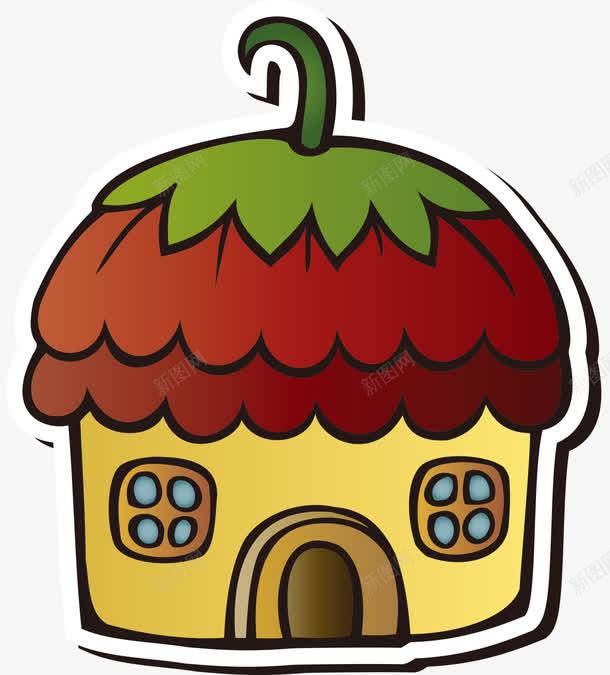 卡通蘑菇房子png免抠素材_新图网 https://ixintu.com 卡通房子 房子 矢量房子 蘑菇