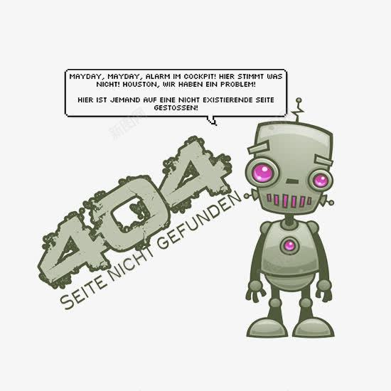404错误png免抠素材_新图网 https://ixintu.com 404 机器人 绿色 英文 错误