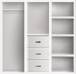 白色衣柜设计一个白色柜子矢量图高清图片