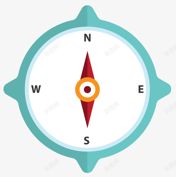 圆形天蓝色卡通指南针矢量图eps免抠素材_新图网 https://ixintu.com 卡通装备 圆形 天蓝色 徒步旅行装备 指南针 旅行设施 矢量图