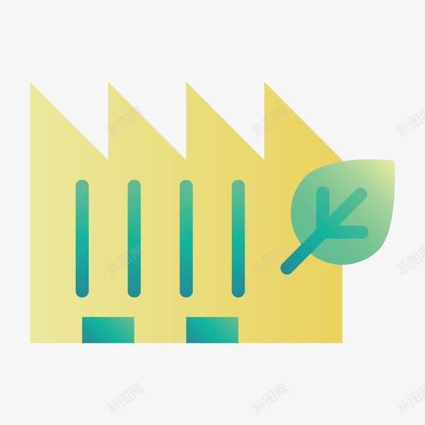 黄色几何创意绿色植物元素png免抠素材_新图网 https://ixintu.com 几何 创意 卡通插画 建筑 树叶 渐变 纹理 绿色 黄色