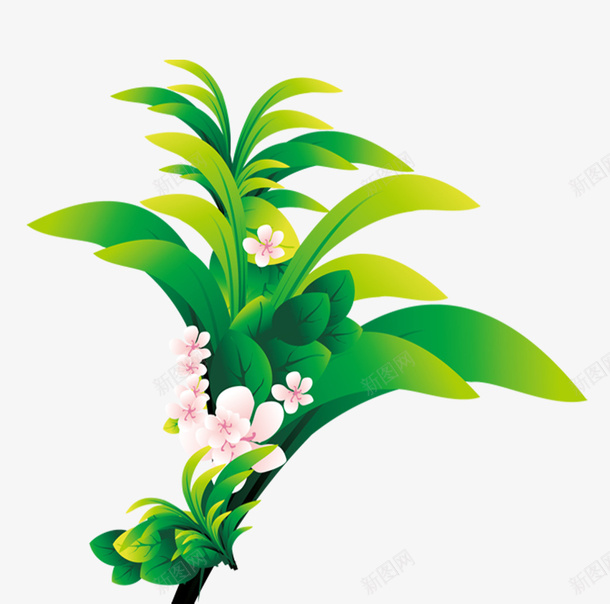卡通花草png免抠素材_新图网 https://ixintu.com 动画 卡通 清新 节日