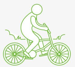 绿色线条人物单车素材