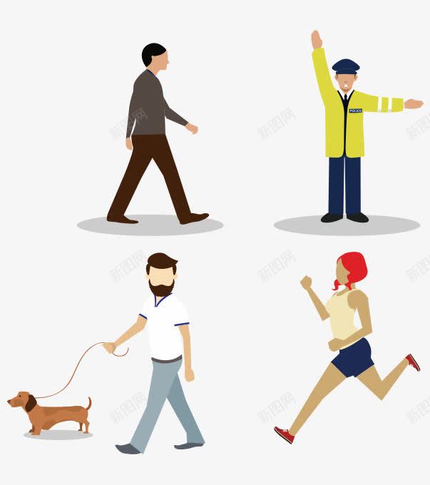 锻炼的人png免抠素材_新图网 https://ixintu.com 公园 男人 矢量素材 艺术 设计 跑步的女人 遛狗 锻炼