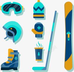 矢量滑雪镜免抠PNG滑雪装备矢量图高清图片
