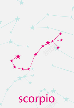 天蝎座十二星座背景矢量图背景